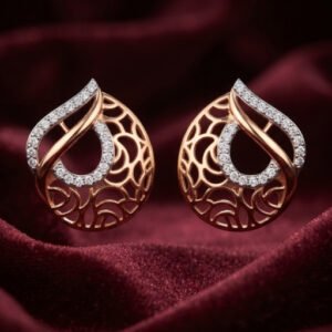 Rose Gold Two-Tone Filigree Swirl Drop Tops